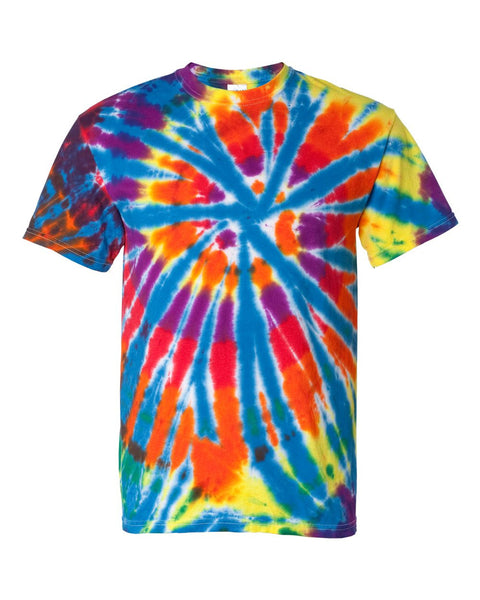Tie-Dyed - Short Sleeve Rainbow Cut-Spiral T-Shirt - 200TD