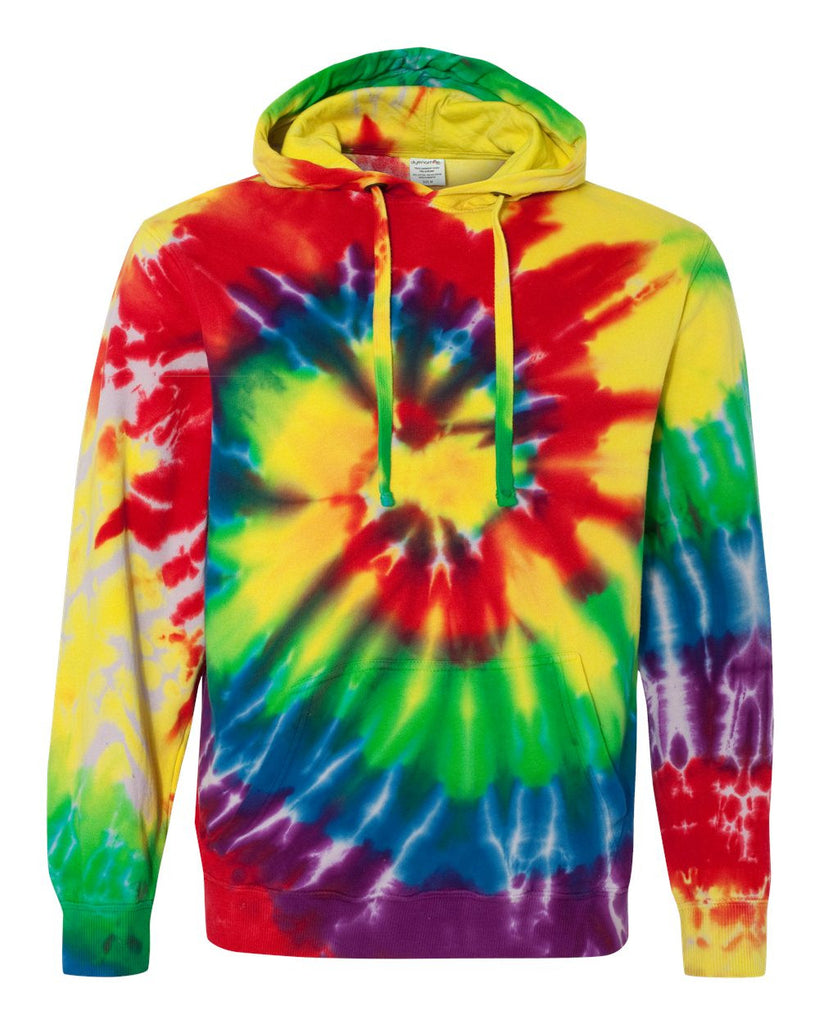 Tie-Dyed - Multi-Color Spiral Pullover Hooded Sweatshirt - 854MS