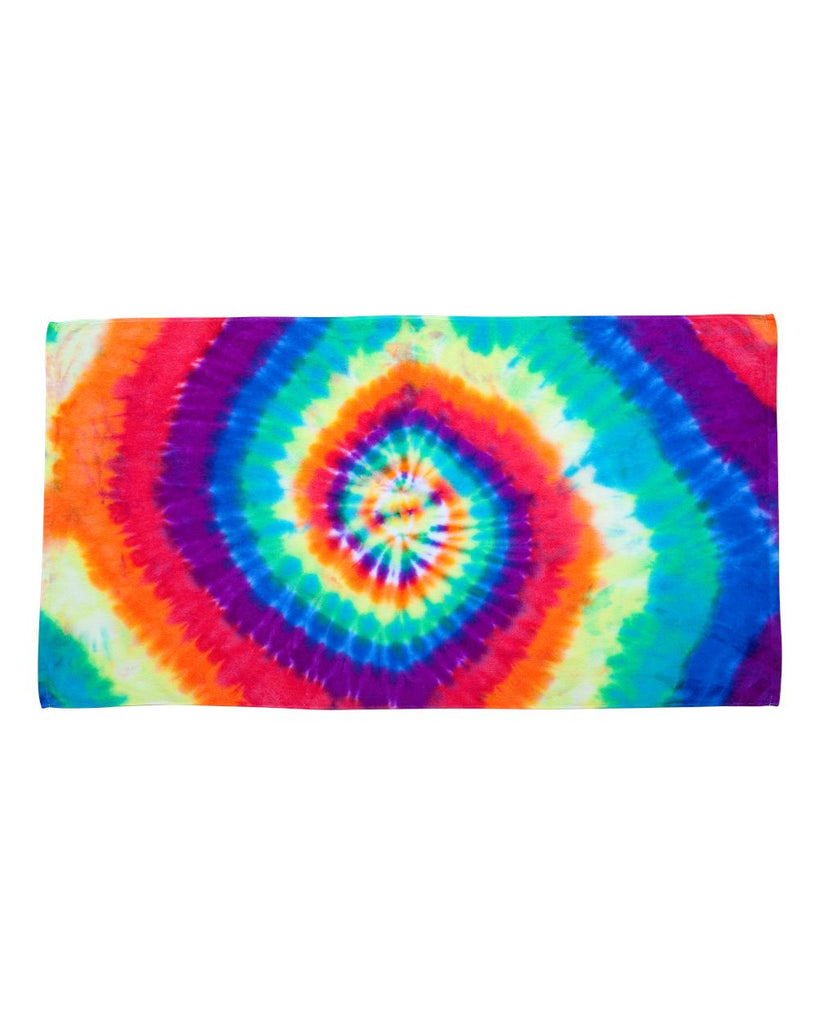 Tie-Dyed - Rainbow Multi-Color Cut-Spiral Hooded Sweatshirt - 854TD
